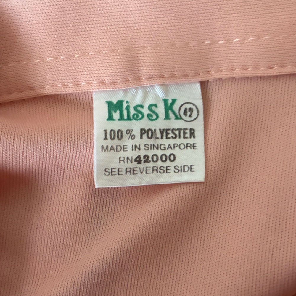 Vintage 80s Miss K Pink Blouse - Soft Peach/Pink Size M/L - Picture 5 of 6